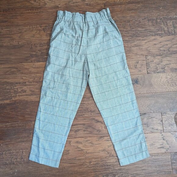Madewell Glen Plaid Paperbag Tapered Pants sz 6 NEW - Picture 6 of 12